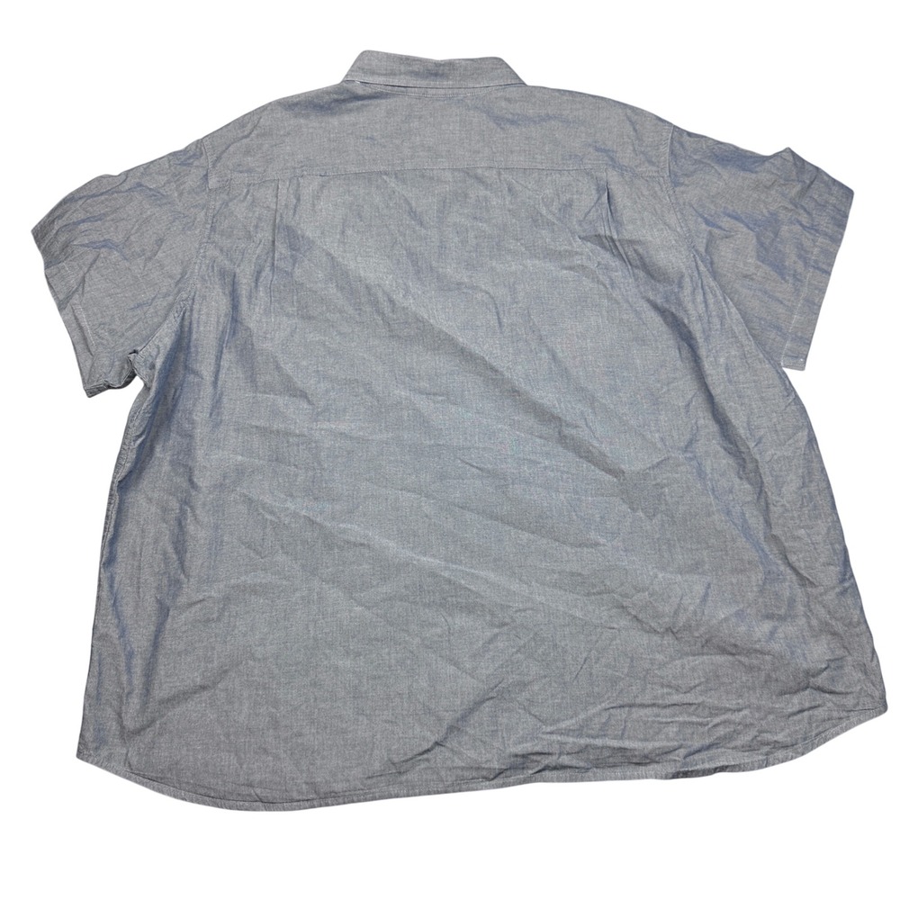 Carhartt Mens 4XL Loose Fit Short Sleeve Chambray Button Down Work Shirt Blue - Picture 3 of 7